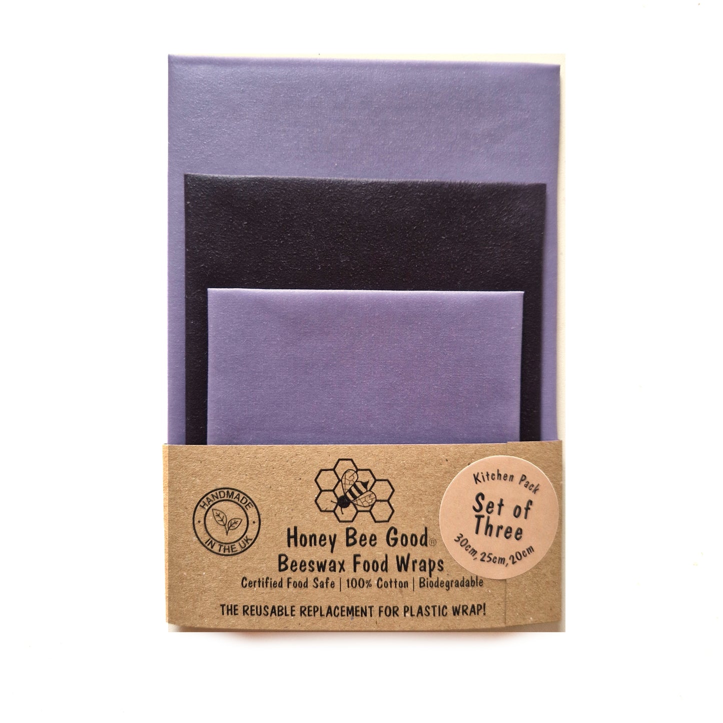 Earth Tones Set of 3 Beeswax Food Wraps | Plum