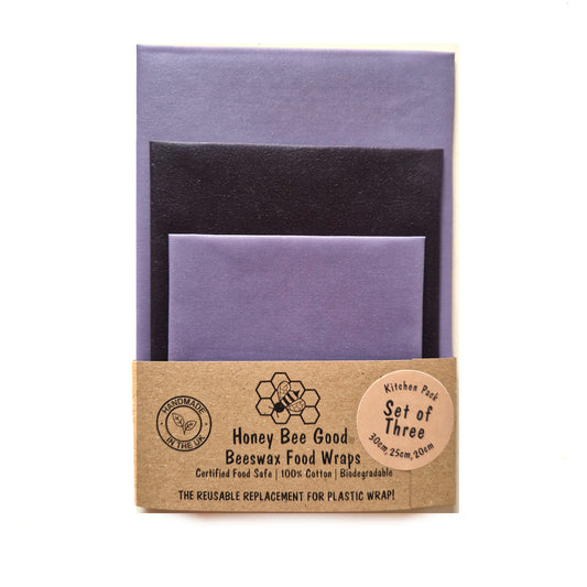 Earth Tones Set of 3 Beeswax Food Wraps | Plum